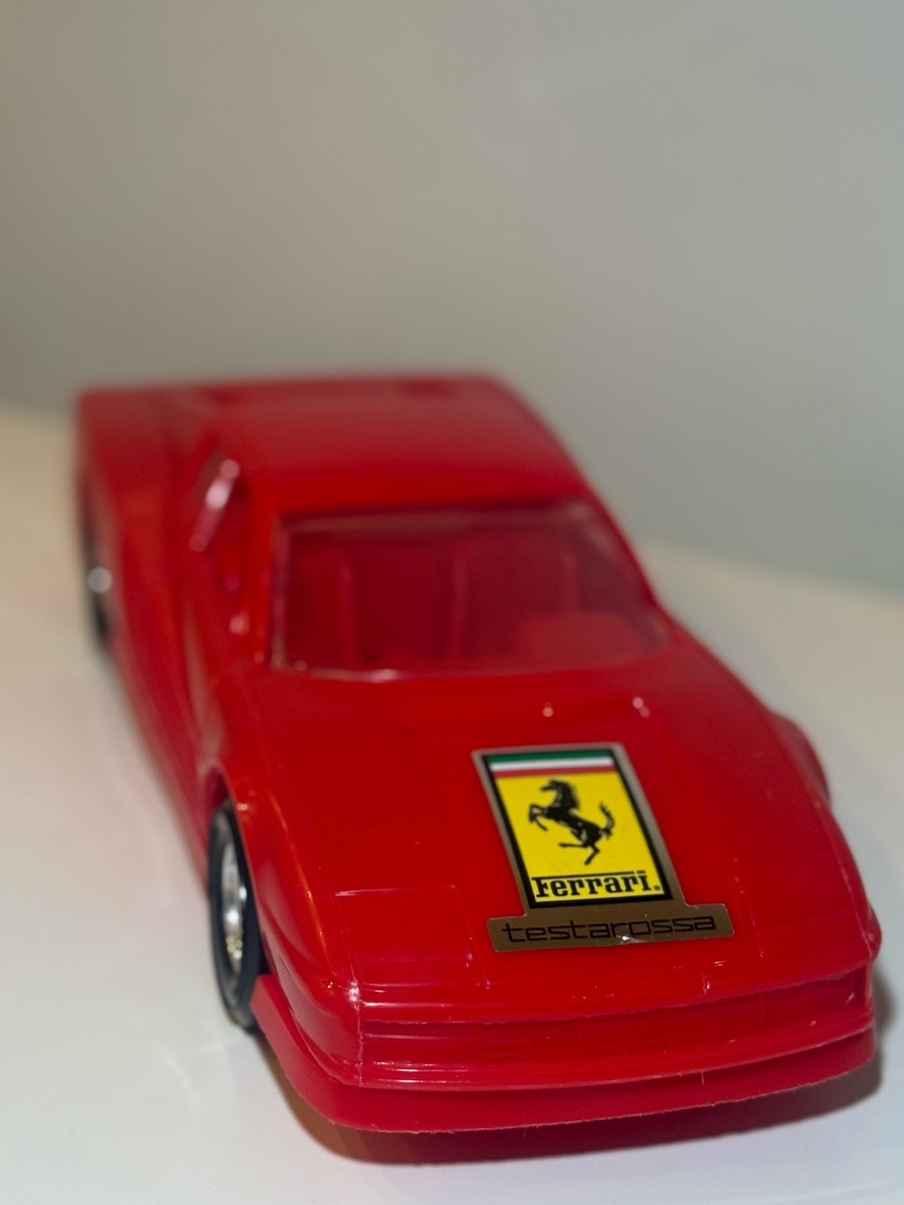 Vintage 1980's Tootsietoy Ferrari Testarossa - Plastic Sports Car 11” (VG) USA